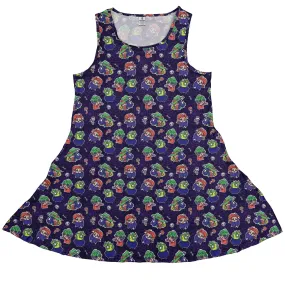 Scary Anime Chibi Stickers Dark Purple Dress