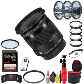 Sigma 17-70mm f/2.8-4 DC Macro OS HSM Contemporary Lens for Nikon F   Kit