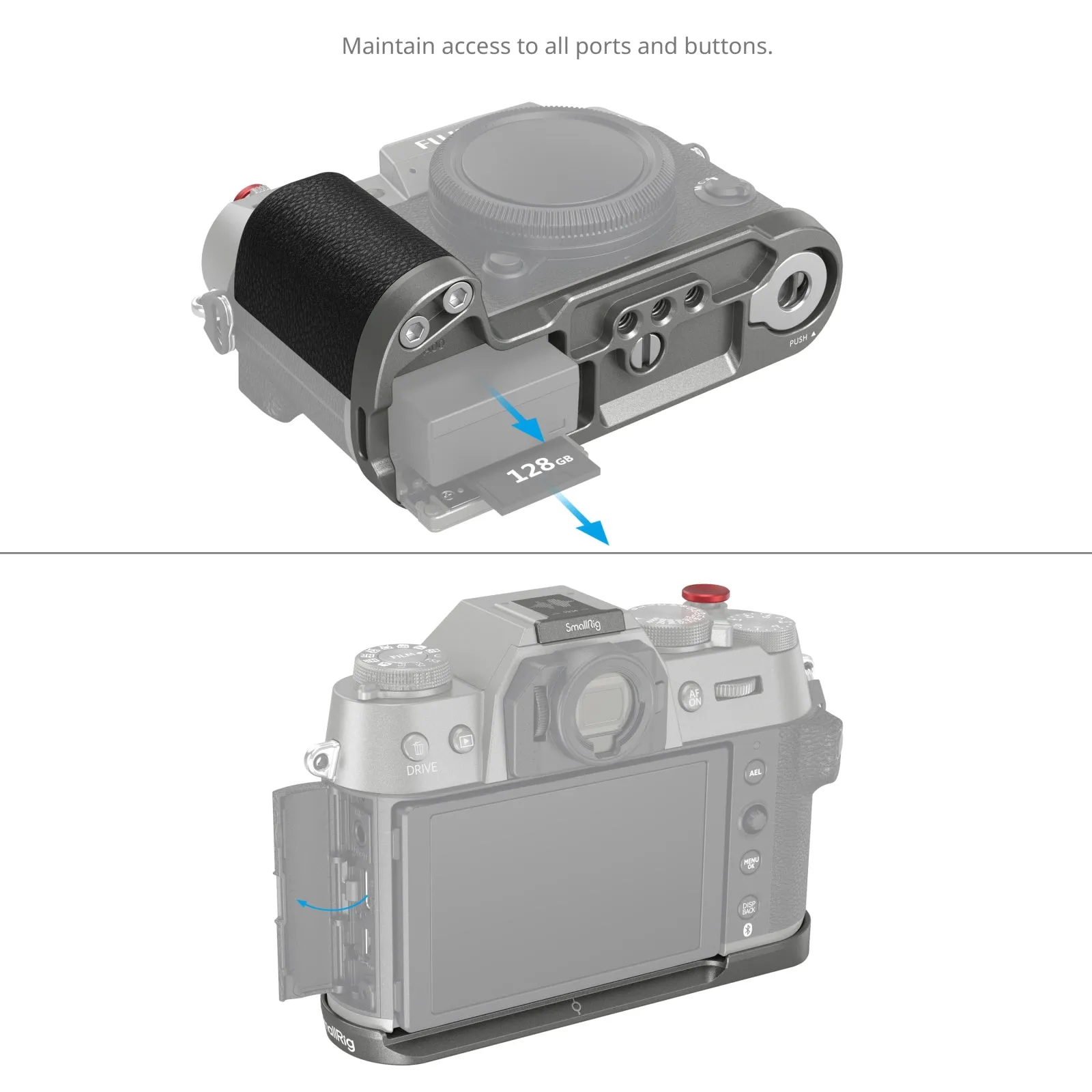 SmallRig Silicone L-Shape Grip for FUJIFILM X-T50 (Charcoal Silver) 4712
