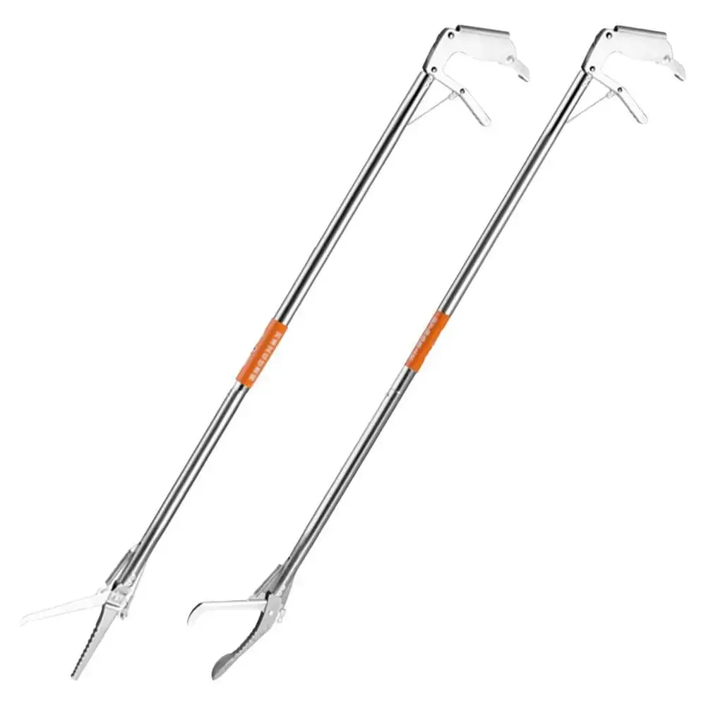 Snake Catch Tool Folding Snakes Catcher Tongs Stainless Steel Wide Jaw Reptile Grabber Stick Tool Thick Catching Snakes Tools
