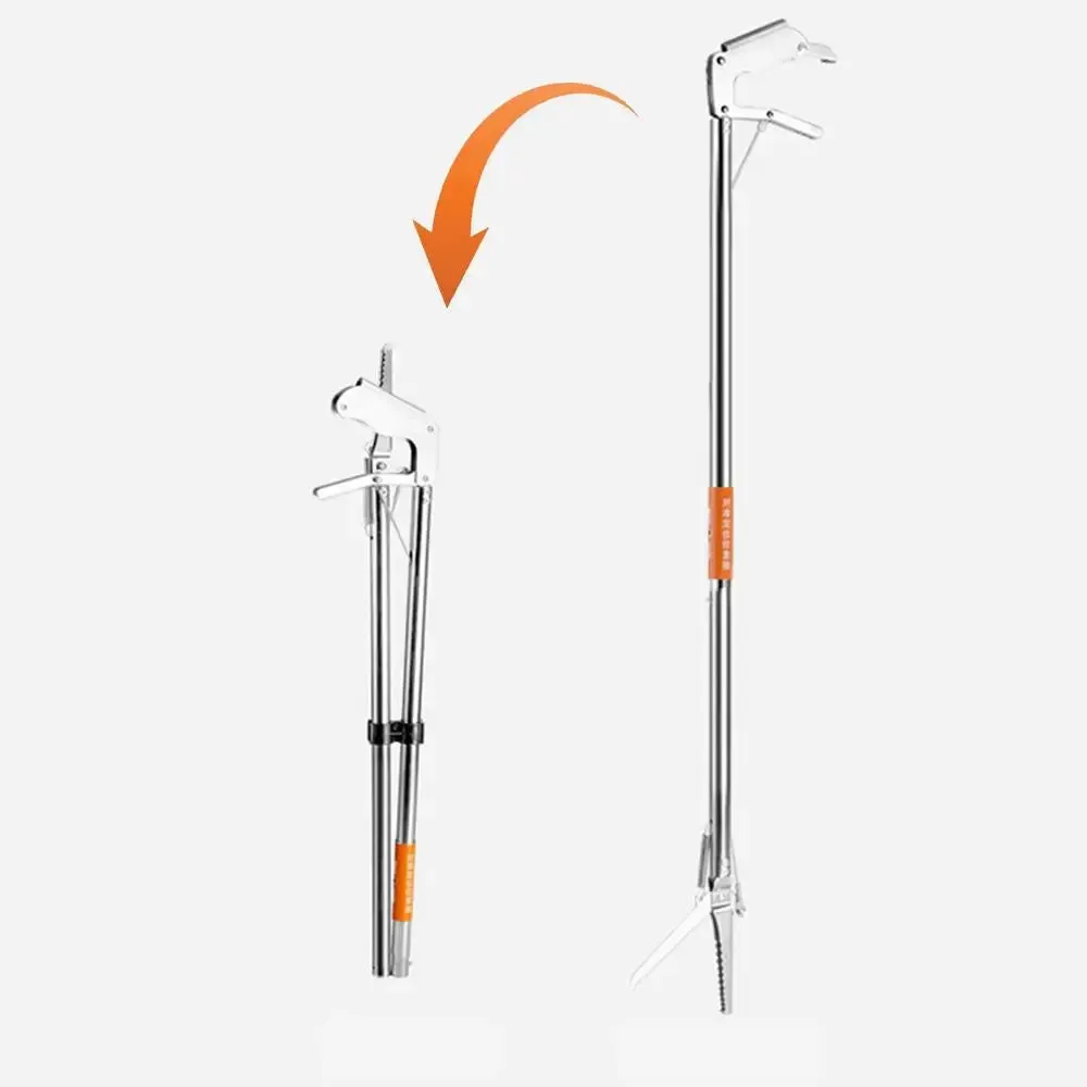 Snake Catch Tool Folding Snakes Catcher Tongs Stainless Steel Wide Jaw Reptile Grabber Stick Tool Thick Catching Snakes Tools