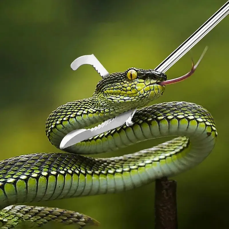 Snake Catch Tool Folding Snakes Catcher Tongs Stainless Steel Wide Jaw Reptile Grabber Stick Tool Thick Catching Snakes Tools