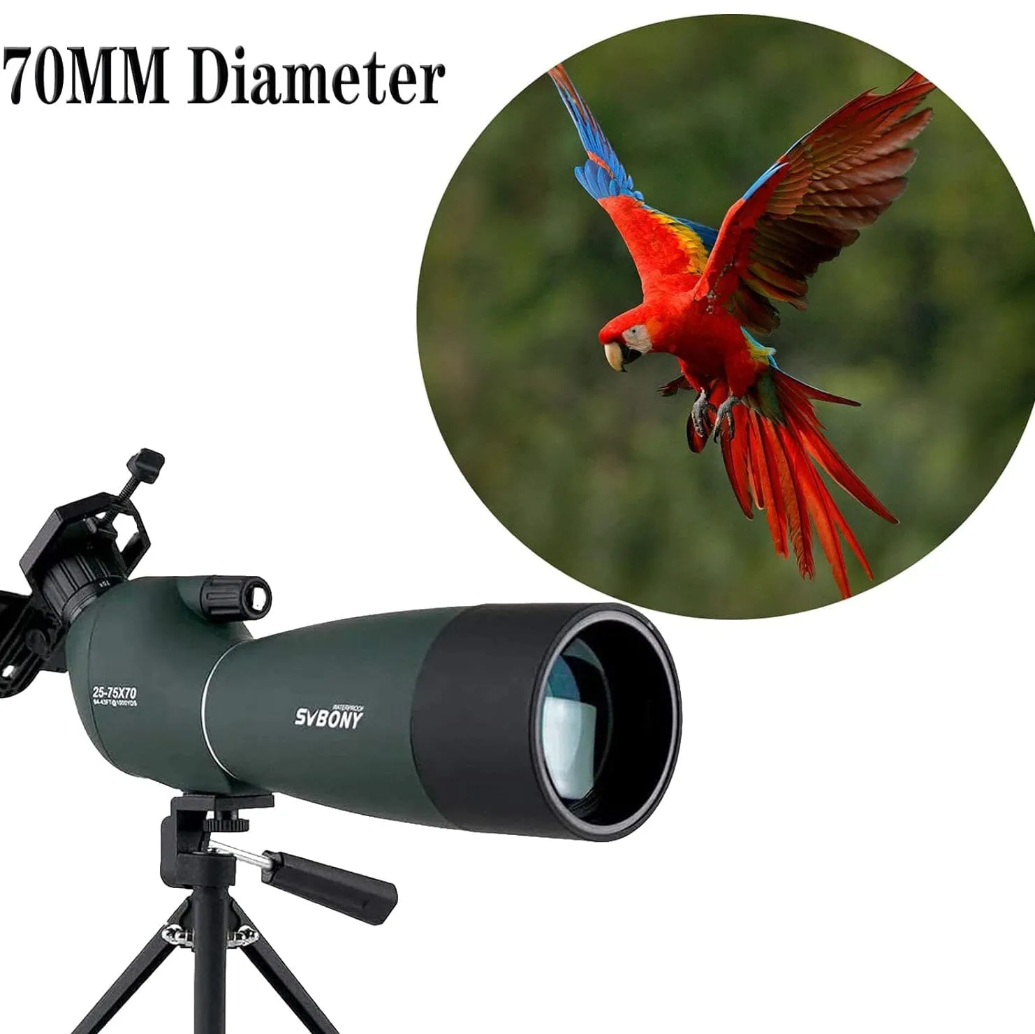 SVBONY SV28 25-75x70 Spotting Scopes with Tripod (Refurbished)
