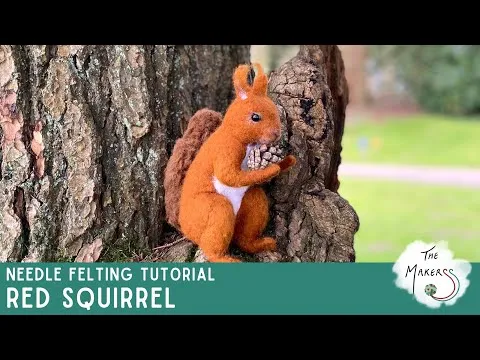 The Makerss - Small Red Squirrel Needle Felt Kit