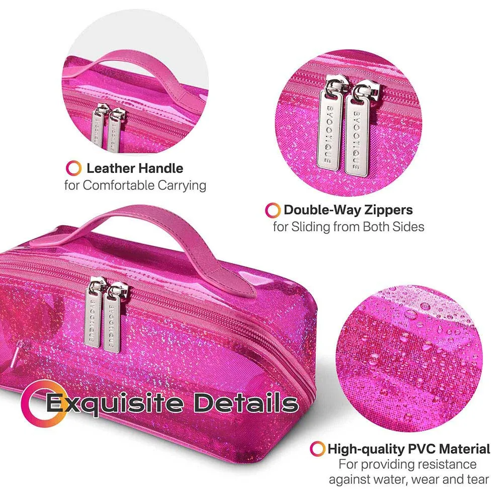 TheLAShop Waterproof Makeup Bag Organizer Glitter Brush Holder
