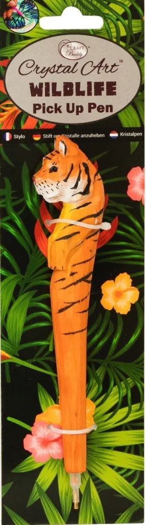 Tiger Wildlife Crystal Pick-Up Pen, 18cm