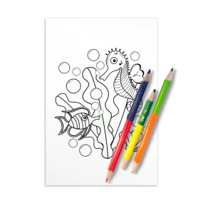 Underwater Pals Coloring Postcard
