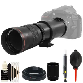 Vivitar 420-800mm f/8.3 Telephoto Zoom Lens with 2X Teleconverter (=1600mm)   Kit for Nikon DSLR Cameras