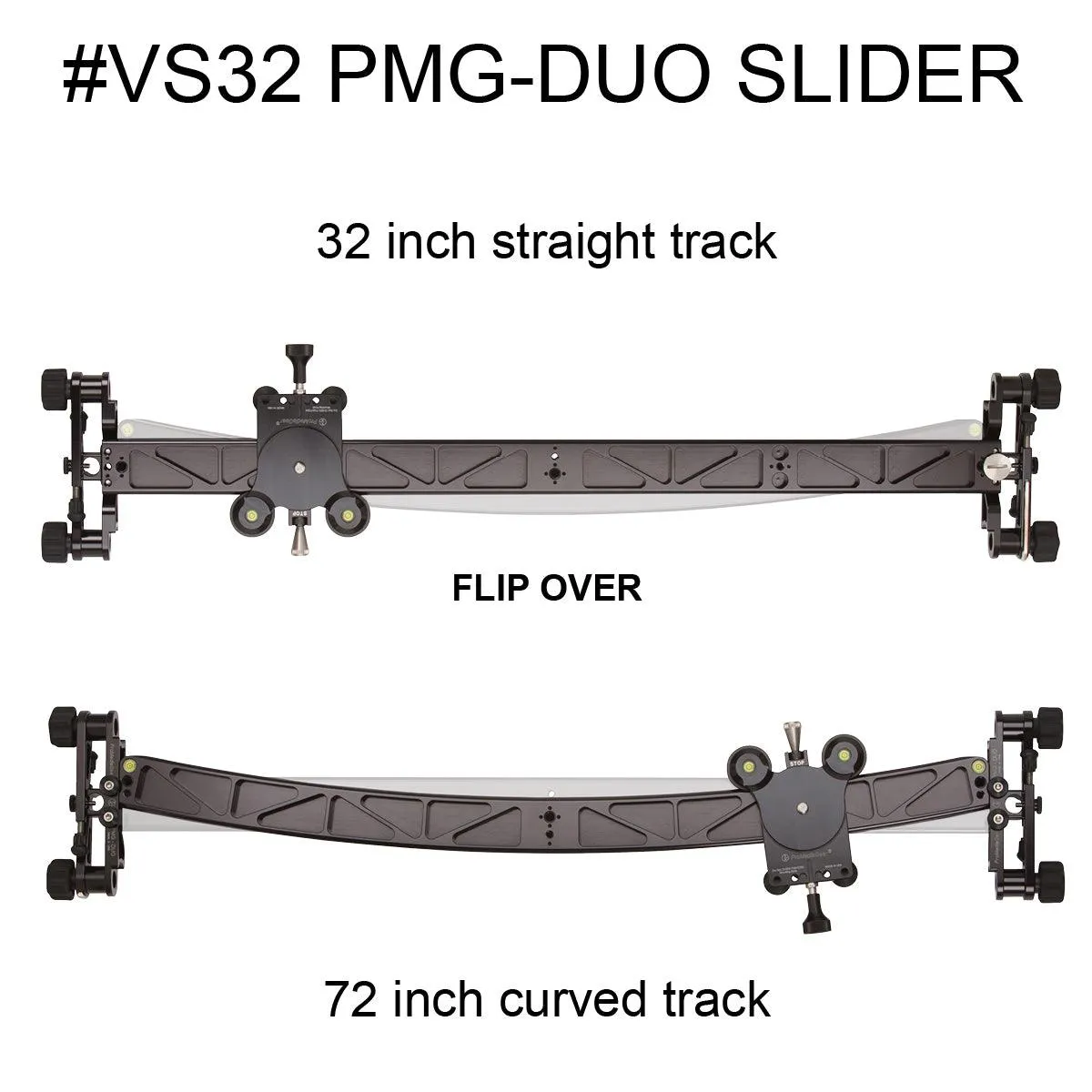 VS32 DUO Dual Track Video Slider 32" Straight & 72" Curved with Carrying Case
