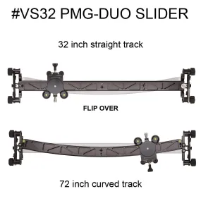 VS32 DUO Dual Track Video Slider 32" Straight & 72" Curved with Carrying Case