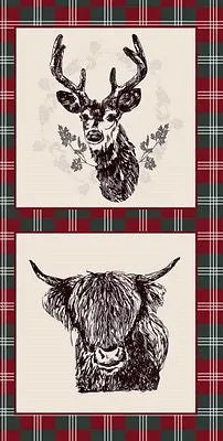 Wine Highland Scottish Tartan 100% Cotton craft and quilting Fabric 45" M677