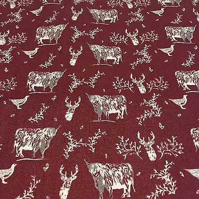 Wine Highland Scottish Tartan 100% Cotton craft and quilting Fabric 45" M677