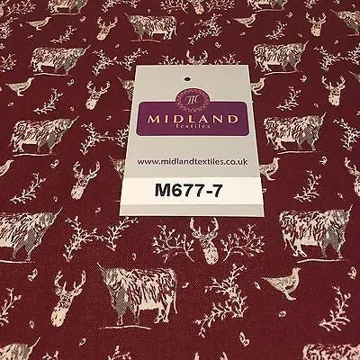 Wine Highland Scottish Tartan 100% Cotton craft and quilting Fabric 45" M677