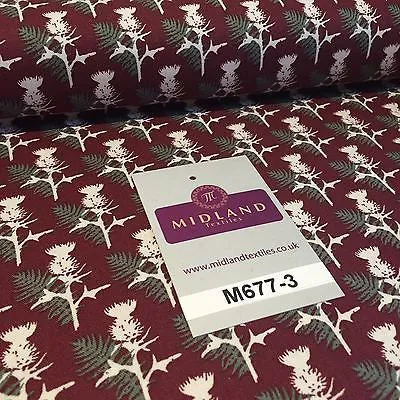 Wine Highland Scottish Tartan 100% Cotton craft and quilting Fabric 45" M677